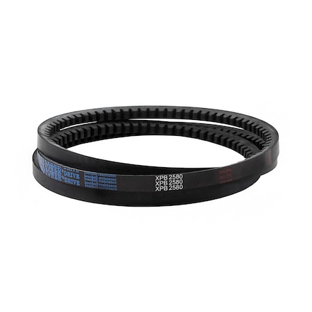 D&D XPB2580 Cogged, Metric V-Belt, 2580mm Outside Length, 16 mm Top Width, 13 mm Thickness, 1 Ribs XPB2580